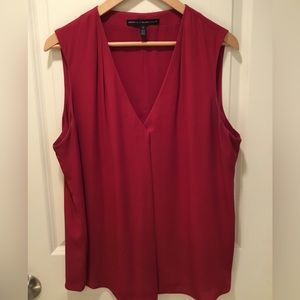 WHBM cranberry red Women’s size 14 V-neck sleeveless top